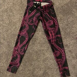Blackmilk Purple and Black Octopus Leggings